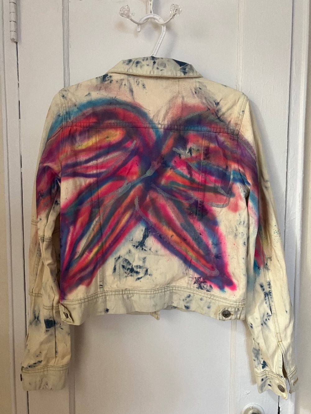 Spay painted wings Jean Jacket